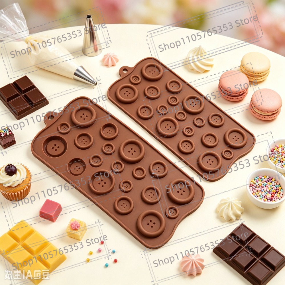 Silicone Mold Tray - 2026 チョコレートモールドトレイ ボタン型モールド DIY フォンダンペストリー キャンディー作り