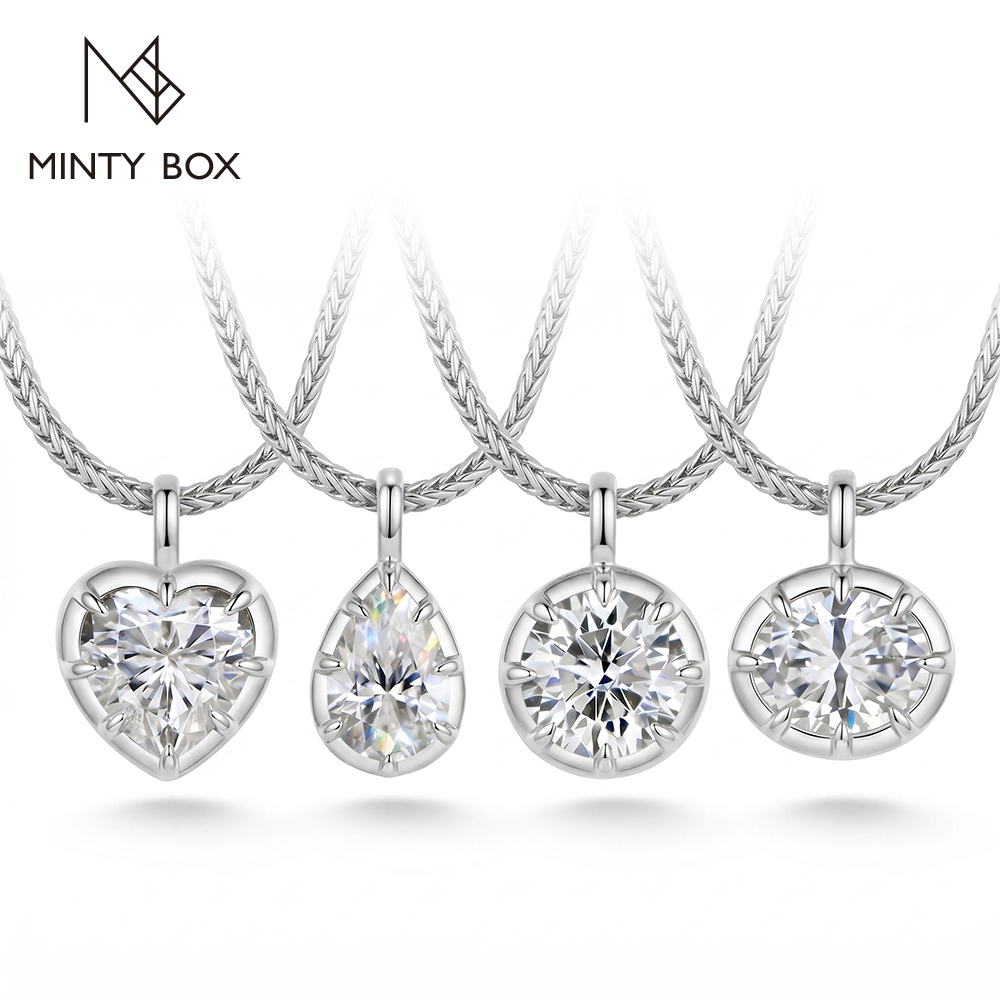 Bezels Set Pendant - MINTYBOX ベゼルセット モアサナイト ペンダント コレクション ハート