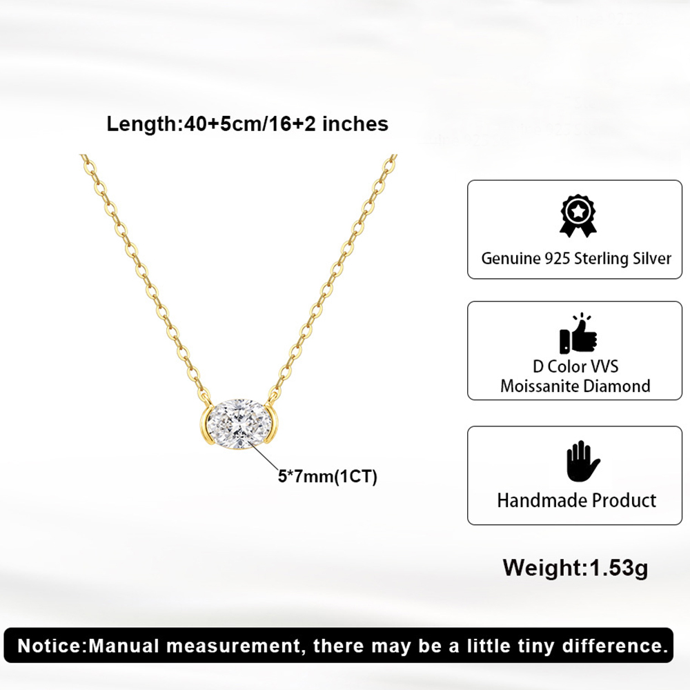1カラットオーバルカットモアサナイトペンダントネックレス（女 - Bezels Set Pendant のレビューと価格