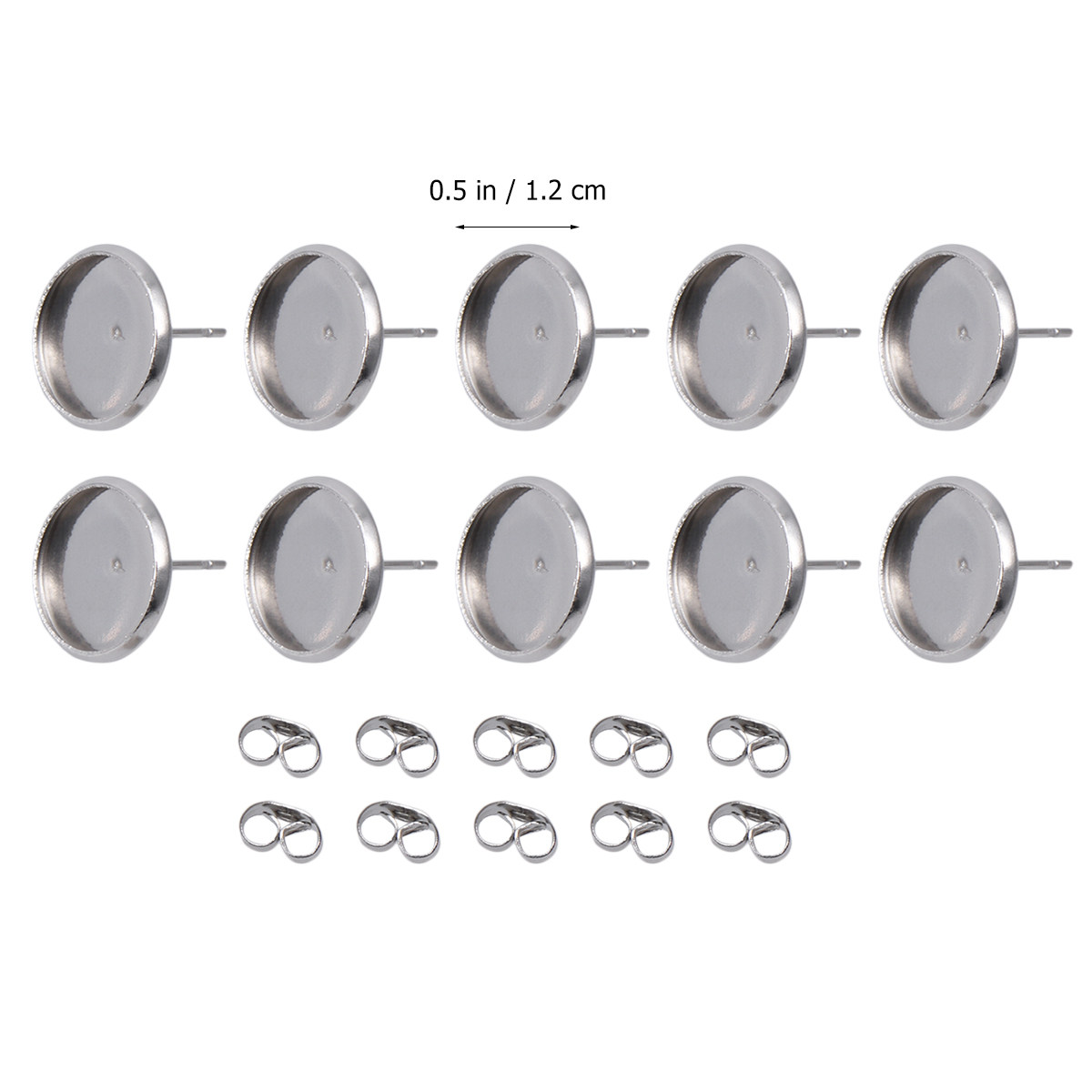 80個入り ステンレス製 イヤリング用ベゼルトレイ、丸型ペン - Bezels Set Pendant のレビューと価格