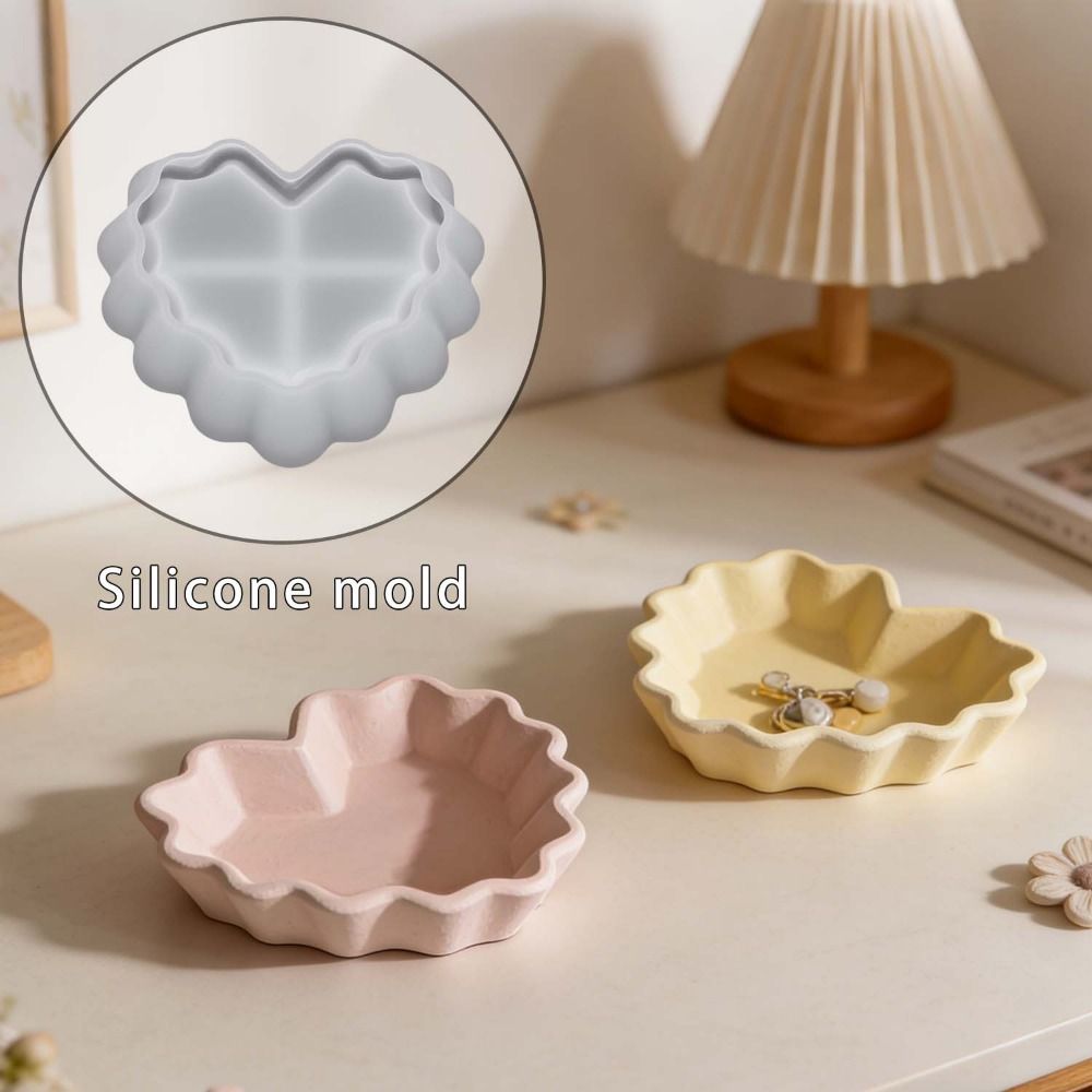 ハート型プレート収納ボウル樹脂型シリコーン白エポキシシリコー - Silicone Mold Tray のレビューと価格
