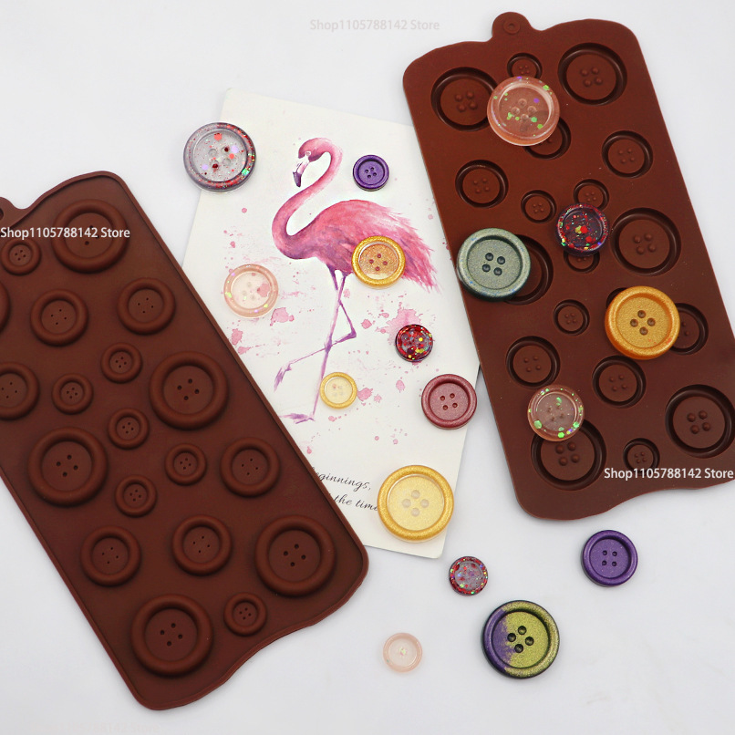 19個の型が入ったチョコレート型トレイ。ボタン型。DIYケー - Silicone Mold Tray のレビューと価格