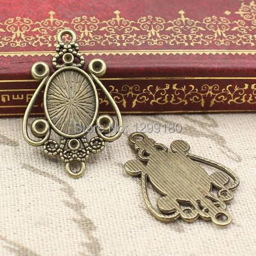 Bronze 50ピース/ロット合金カメオ/ガラス/カボショ - Bezels Set Pendant のレビューと価格