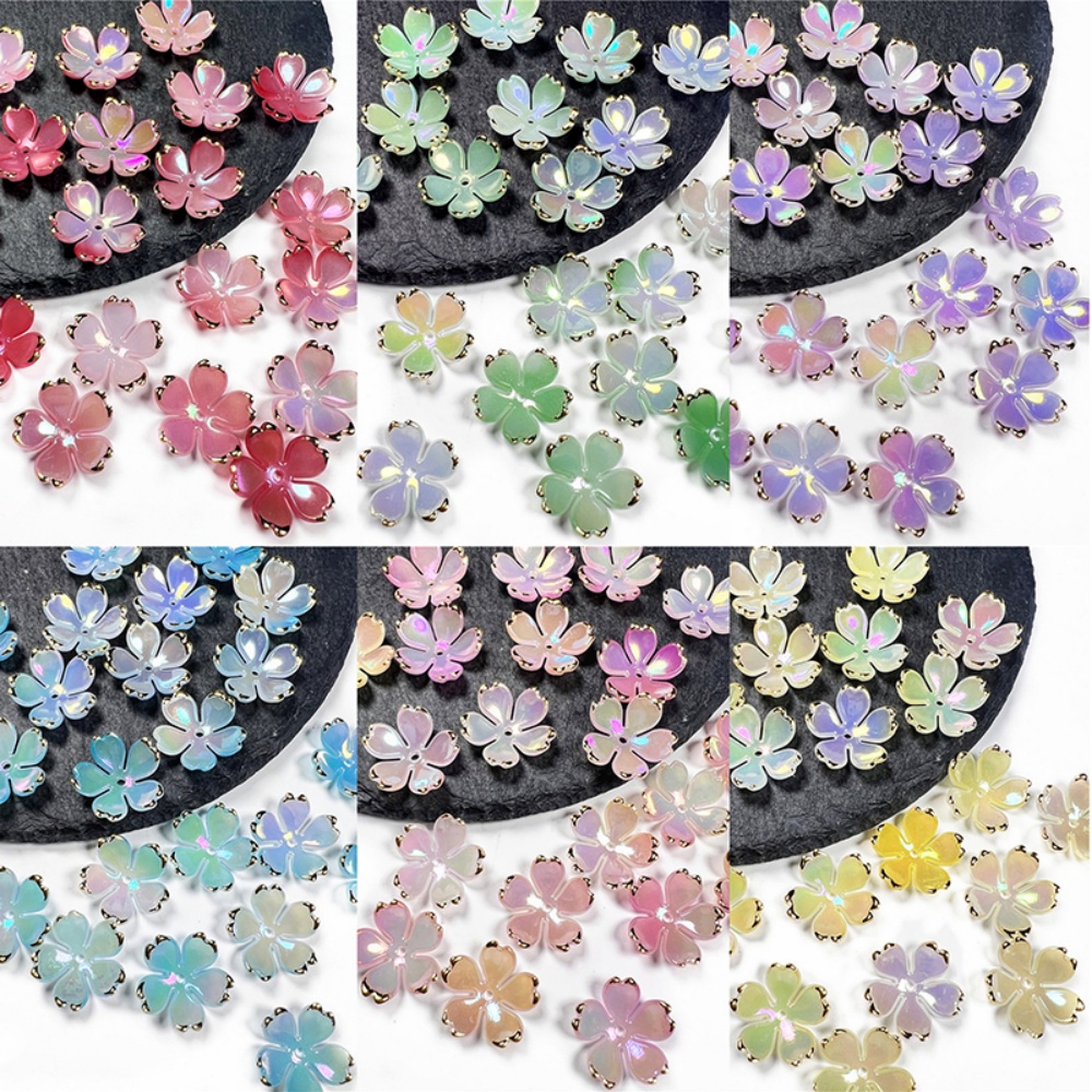 50個/ロット 19mm アクリル製桜の花ビーズ 花びらチャ - Resin Craft Projects のレビューと価格