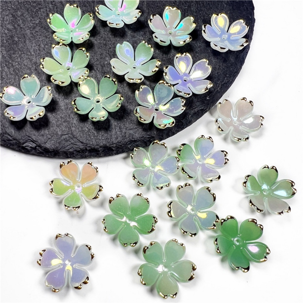 50個/ロット 19mm アクリル製桜の花ビーズ 花びらチャ - Resin Craft Projects のレビューと価格